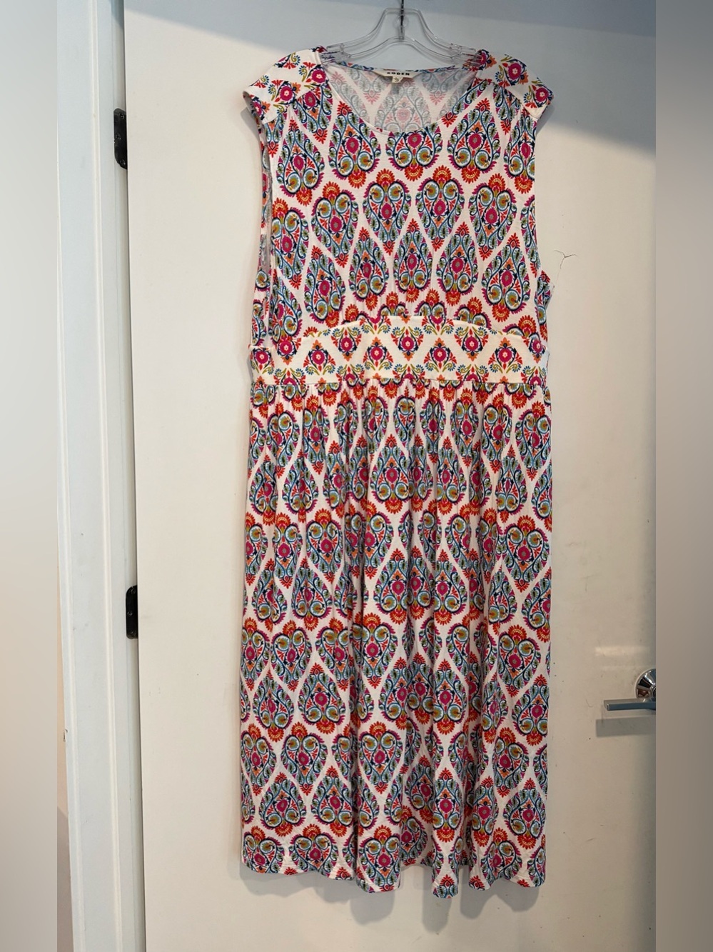Boden Thea Sleeveless Jersey Midi Dress US 20/22 Paisley Print Plus Size Paisley - Picture 2 of 5